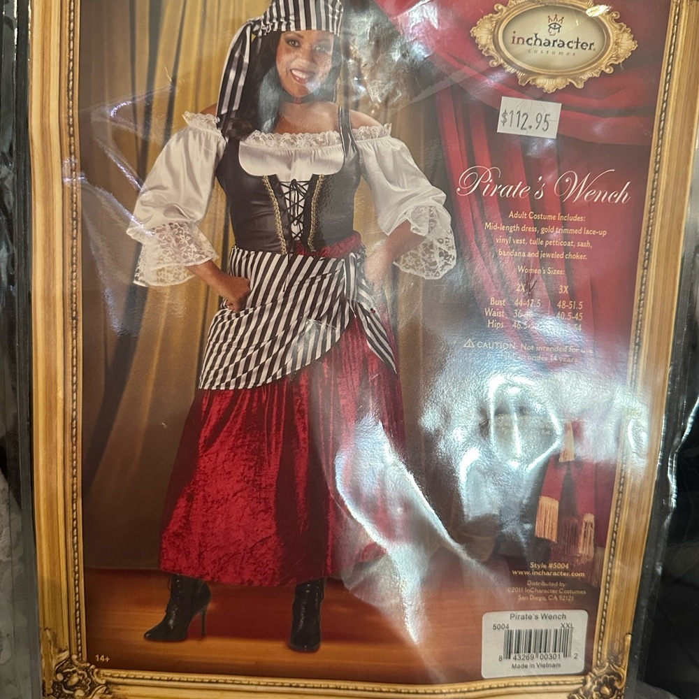 Pirate's Wench Black and Red Costume 1X to 2X